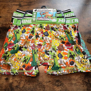 Boys Minecraft Athletic Boxer Briefs XL (14-16) Green Orange